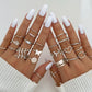 Fashion Silver Color Metal Rings Set