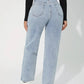 High Waist Straight Leg Denim Jeans