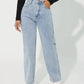 High Waist Straight Leg Denim Jeans