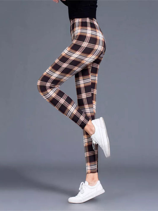 Women  Gym Sporting Plaid Leggings