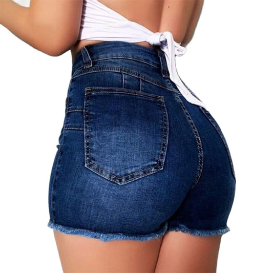 High Waist Ripped Denim Shorts