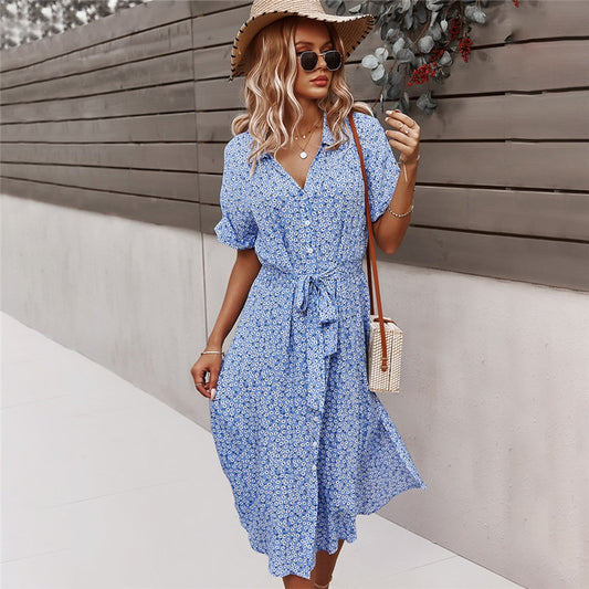 Floral Dress Summer Casual Short