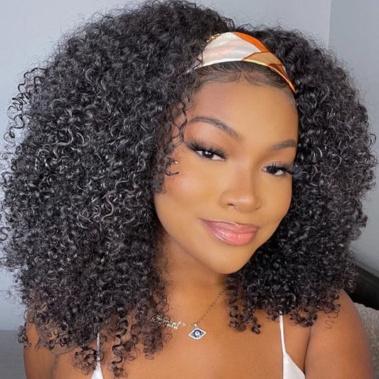 Afro Kinky Curly Headband Wigs