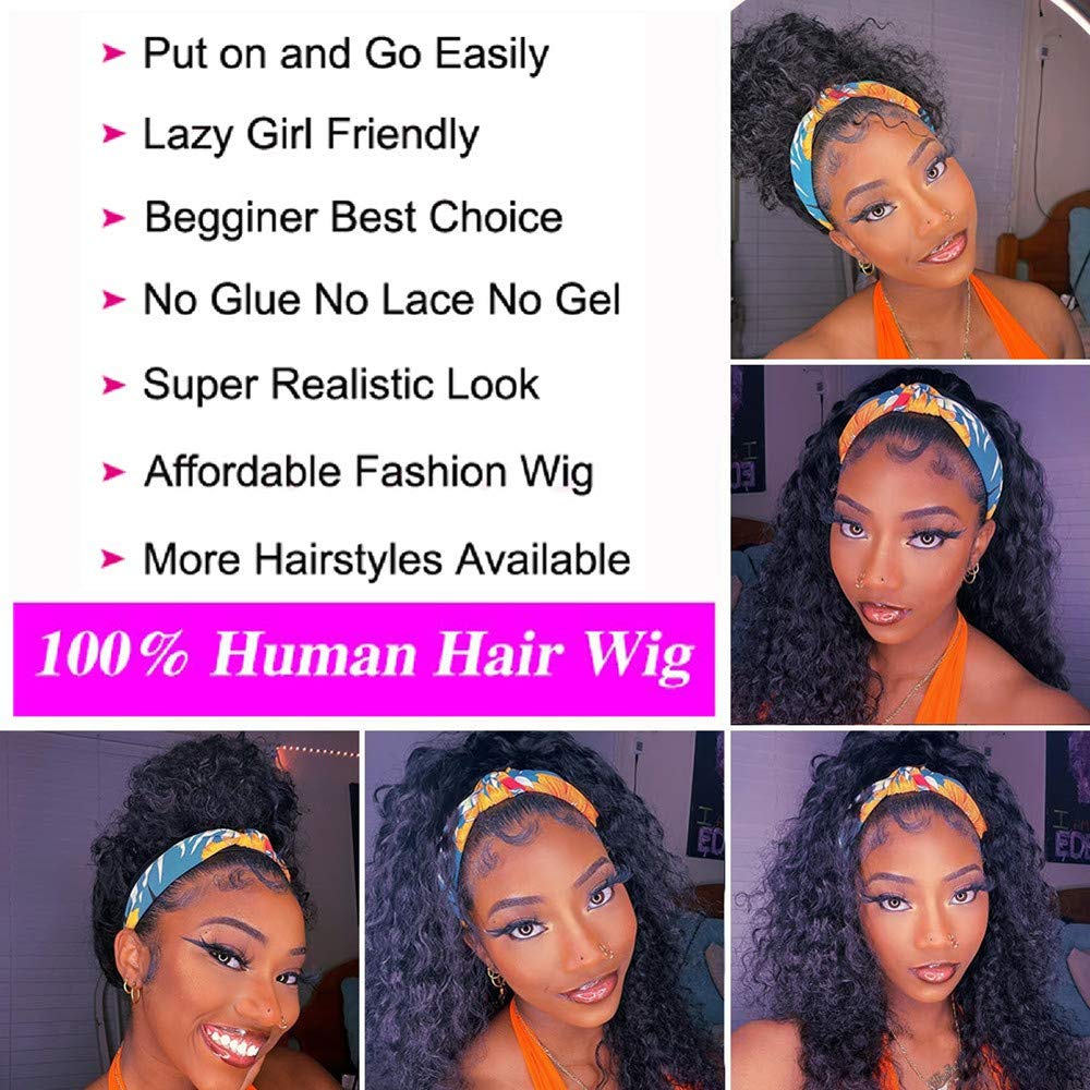 Afro Kinky Curly Headband Wigs