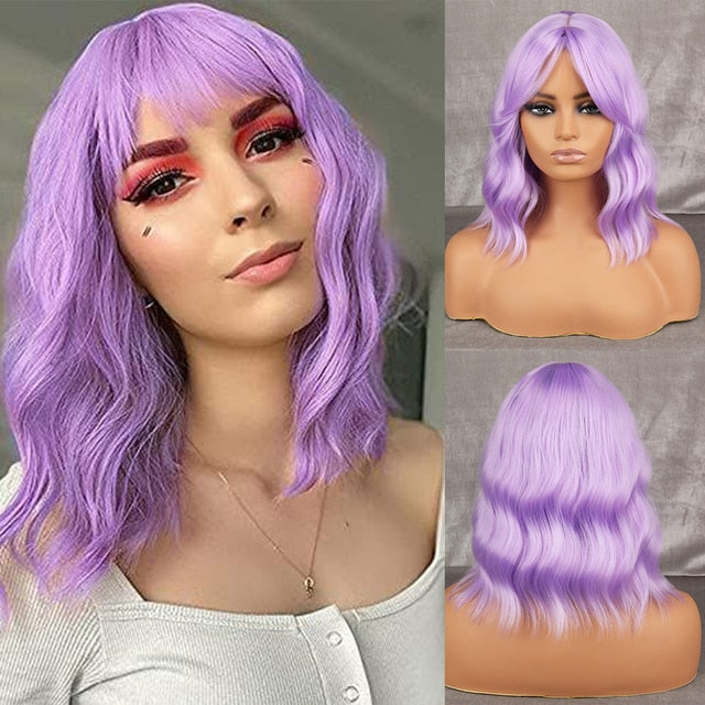 Wine Red Synthetic Wig