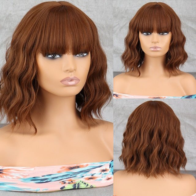 Wine Red Synthetic Wig