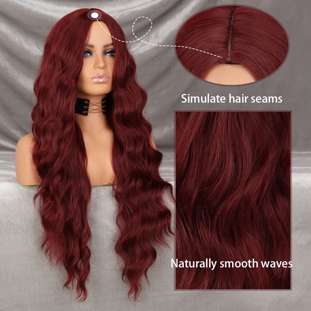 Wine Red Synthetic Wig