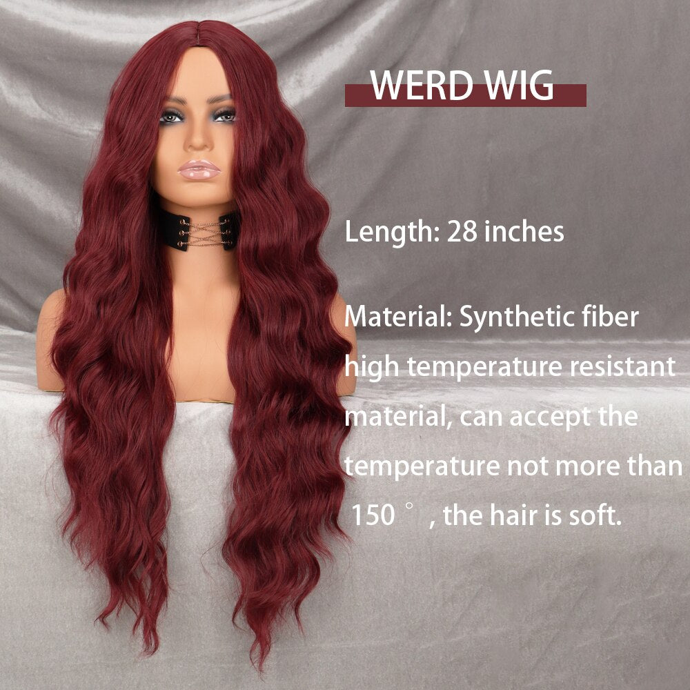 Wine Red Synthetic Wig